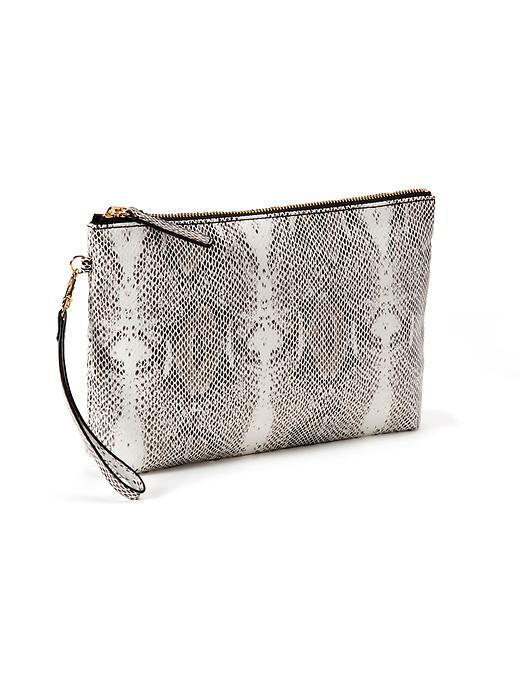 Old Navy Zip Top Clutch For Women - Snake