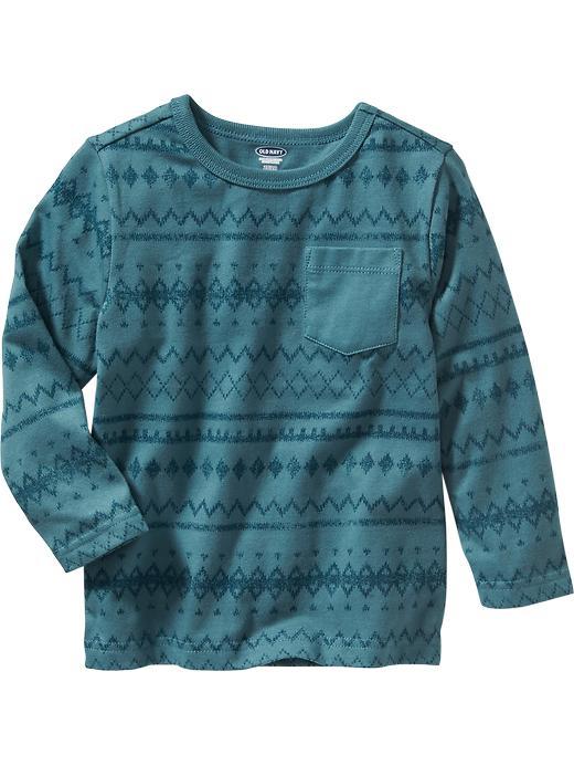 Old Navy Patterned Long Sleeve Tee Size 12-18 M - Arugula