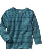 Old Navy Patterned Long Sleeve Tee Size 12-18 M - Arugula