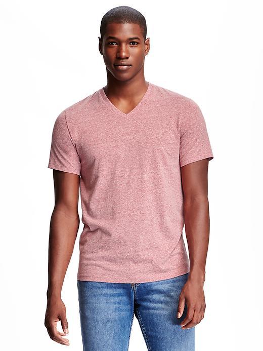 Old Navy Soft Washed V Neck Tee For Men - Dark Red