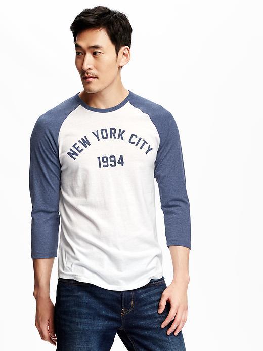 Old Navy Graphic Baseball Tee For Men - Blue Combo