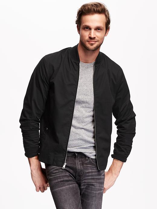 Old Navy Twill Summer Weight Bomber Jacket For Men - Black