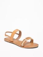 Old Navy Womens Wrapped-thread Slingback Sandals For Women Neutral Size 9