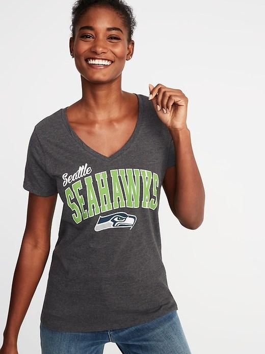 Old Navy Womens Nfl Team Graphic V-neck Tee For Women Seattle Seahawks Size Xs