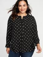 Old Navy Womens No-peek Plus-size Pullover Tunic Black Dots Size 1x