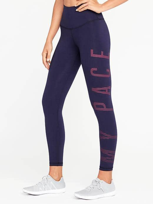 Old Navy Go Dry High Rise 7/8 Length Leggings For Women - Night Cruise