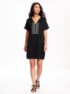 Old Navy Embroidered Shift Dress For Women - Black