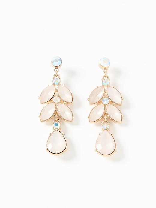 Old Navy Crystal Stone Chandelier Earrings For Women - Bella Donna Pink