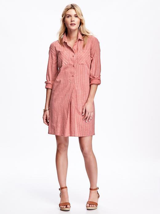 Old Navy Midi Shirtdress For Women - Tan Combo