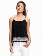 Old Navy Embroidered Gauze Cami For Women - Black