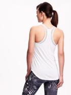 Old Navy Semi Fitted Go Dry Mesh Layer Tank For Women - Bright White