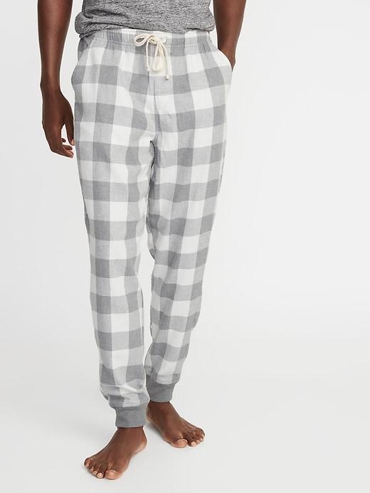 Patterned Flannel Joggers For Men