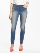 Old Navy Mid Rise Distressed Rockstar Jeans For Women - Parry Pine