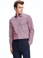 Old Navy Regular Fit Non Iron Signature Stretch Dress Shirt For Men - Purple Pizzazz