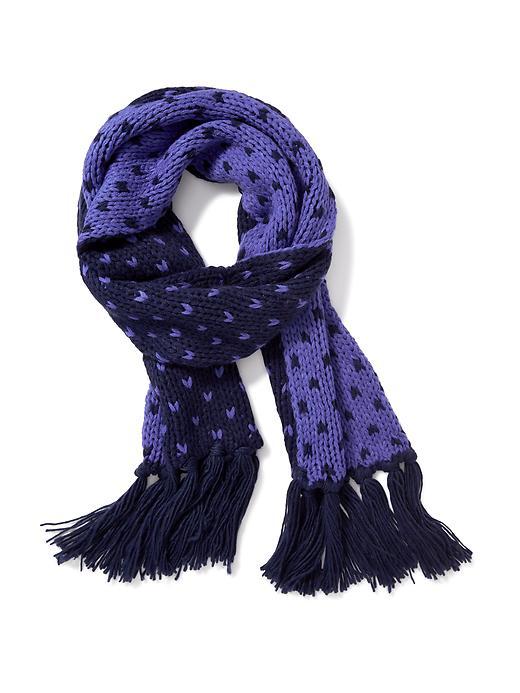 Old Navy Jacquard Fringe Scarf For Women - Navy Blue Combo