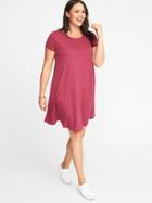 Old Navy Womens Plus-size Linen-blend Swing Dress Boysenberry Juice Size 1x