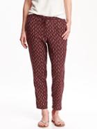 Old Navy Womens Linen Blend Cropped Pants Size L Tall - Plum