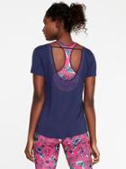Old Navy Go Dry Ultra Light Mesh Trim Scoop Back Tee For Women - Night Cruise