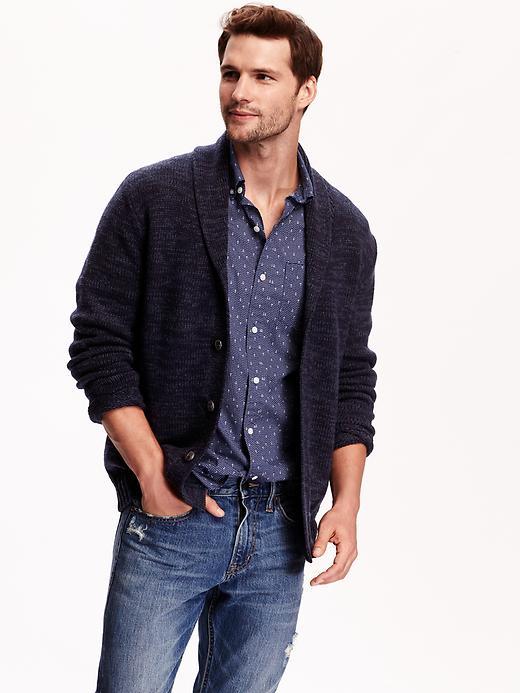 Old Navy Mens Shawl Collar Cardigan Size Xxl Big - Navy Heather