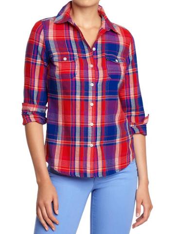 Old Navy Womens Plaid Flannel Shirts