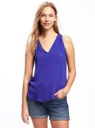 Old Navy Relaxed Cutout Back Blouse For Women - Ultraviolet
