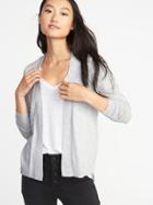 Old Navy Womens Cropped Open-front Sweater For Women Light Gray Heather Size L