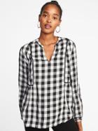 Old Navy Womens Checked Swing Blouse For Women Black Check Size Xs
