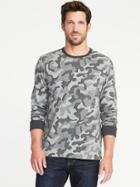 Old Navy Mens Camo-print Easy Crew Pocket Tee For Men Gray Camo Size L