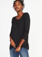 Old Navy Womens Luxe Crew-neck Swing Tee For Women Black Size Xs