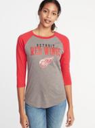 Old Navy Womens Nhl Team-graphic Raglan Tee For Women Detroit Red Wings Size S