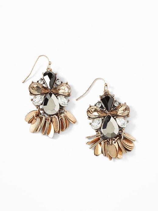 Old Navy Womens Crystal-stone Drop Earrings For Women Blackjack Size One Size
