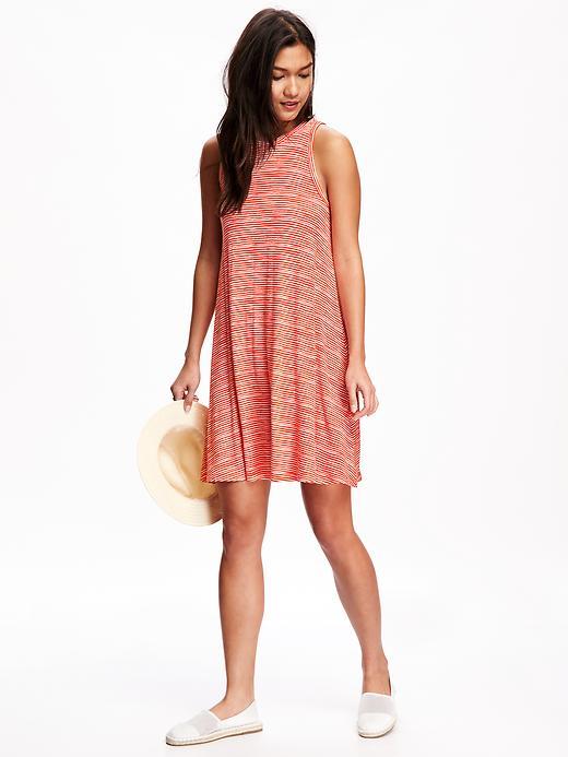 Old Navy Jersey Swing Dress For Women - Red Stripe