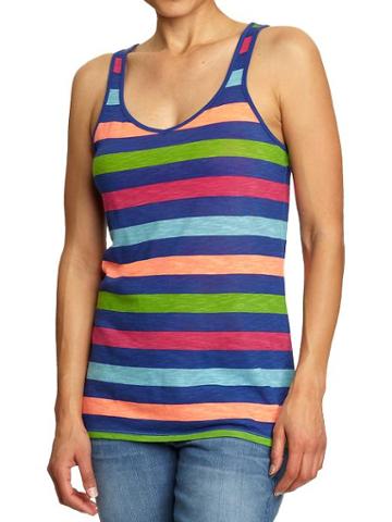 Old Navy Old Navy Womens Striped Scoop Neck Slub Tank Top