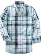 Old Navy Mens Everyday Classic Slim Fit Shirts - Blue Typhoon Plaid