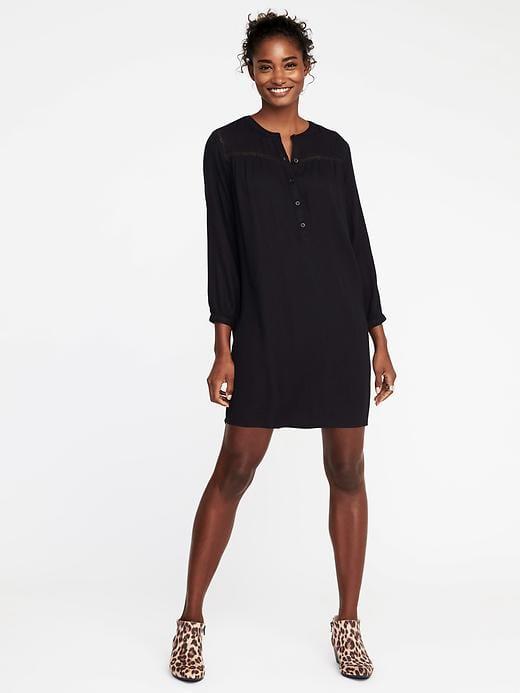 Old Navy Crochet Lace Trim Shift Dress For Women - Blackjack