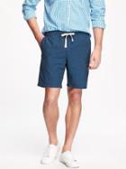 Old Navy Drawstring Linen Shorts For Men 10 - Dark Blue