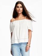 Old Navy Off The Shoulder Swing Blouse For Women - Whipped Cream