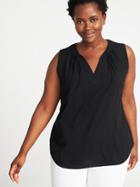 Old Navy Womens Relaxed Plus-size Sleeveless Boho Top Black Size 3x