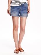 Old Navy Medium Wash Cuffed Denim Shorts For Women 3 1/2 - Medium Wash