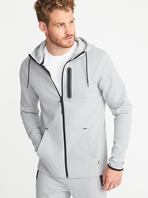 Old Navy Mens Built-in Flex Zip Hoodie For Men Light Gray Heather Size Xxxl