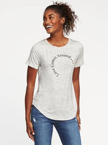 Old Navy Love Comes Around Tee For Women - Cream
