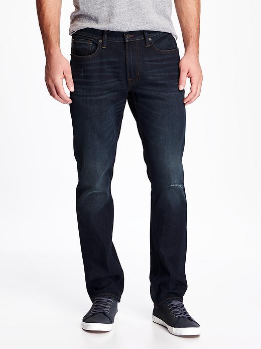 Old Navy Distressed Slim Fit Jeans For Men - Dark Wash
