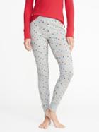 Old Navy Womens Patterned Thermal-knit Sleep Leggings For Women Multi Dots Size S