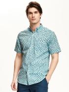 Old Navy Classic Printed Slim Fit Shirt For Men - Above The Clouds
