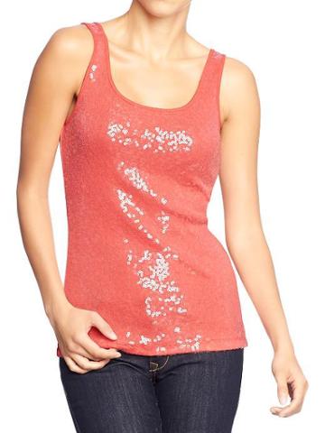Old Navy Old Navy Womens Sequined Tanks - Briquette