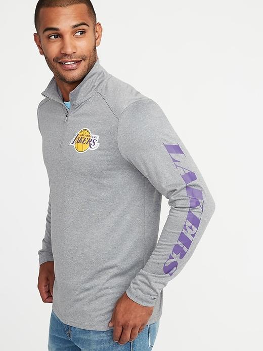 Old Navy Mens Nba Team-graphic 1/4-zip Pullover For Men Los Angeles Lakers Size S