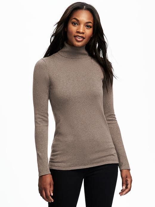 Old Navy Classic Turtleneck Pullover For Women - Taupe