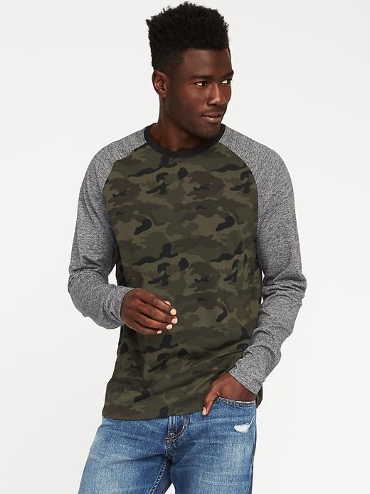 Old Navy Soft Washed Raglan Sleeve Tee For Men - Army Camo
