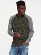Old Navy Soft Washed Raglan Sleeve Tee For Men - Army Camo