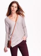 Old Navy Long Sleeve Knit Tunic Sweater Size L Tall - Stone